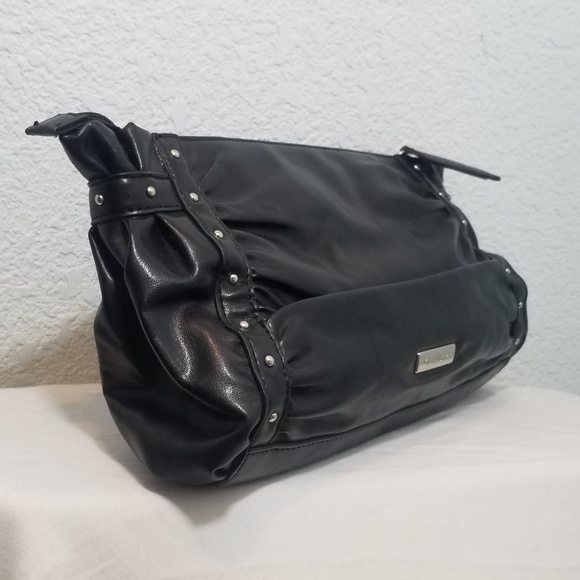 White House Black Market Leather Clutch/Black - Picture 5 of 7